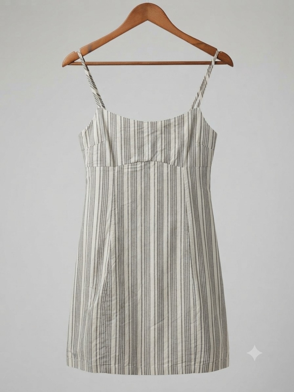 Dynamite Striped Mini Dress in White, Gray And Taupe Side Zipper Lined Xs - Picture 2 of 5